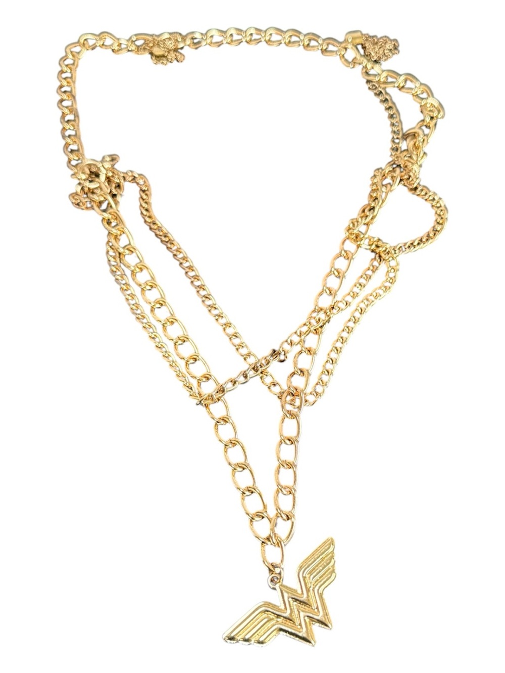 DC Comics Wonder Woman Gold Tone Logo Chain Necklace